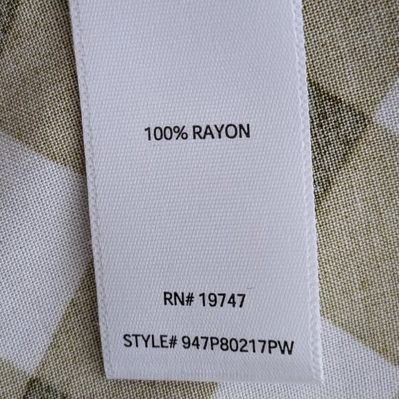 THE PIONEER WOMAN Olive Green Plaid Long Sleeve Boho Peasant Top; Size M - Picture 4 of 5